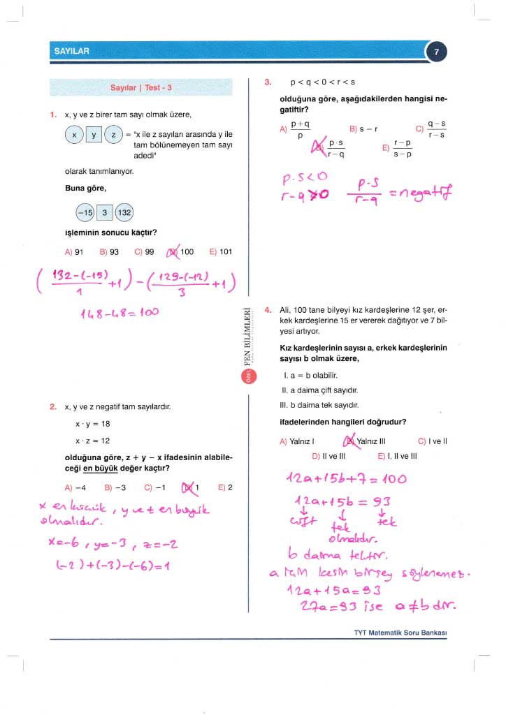 TYT-AYT Matematik Konu Anlatımlı Çözümleri - 0007
